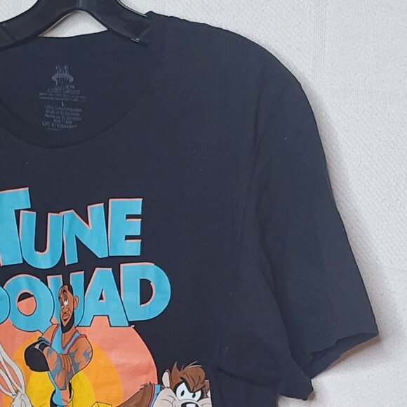Space Jam A New Legacy Black Short Sleeve Tune Squad w/Lebron James Tee Size L - Picture 5 of 16